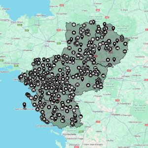Pays de la Loire carte d'urbex - Région de France