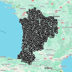 Carte urbex Nouvelle-Aquitaine - Région de France