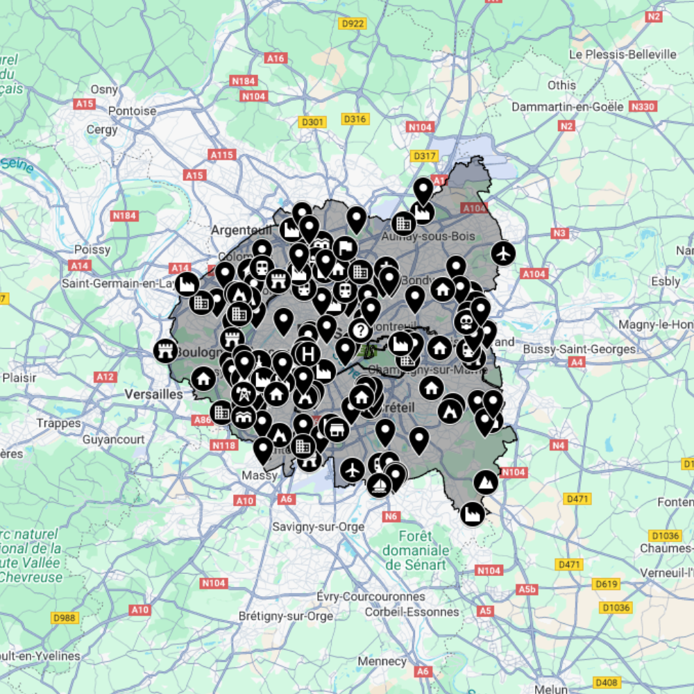 Carte urbex Paris Petite Couronne - Île-de-France