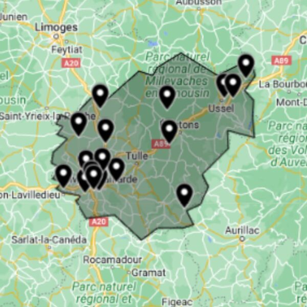 Urbex map Corrèze [19] - Département Français