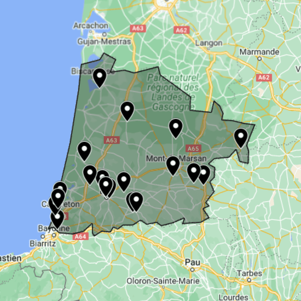 Urbex map Landes [40] - Département Français