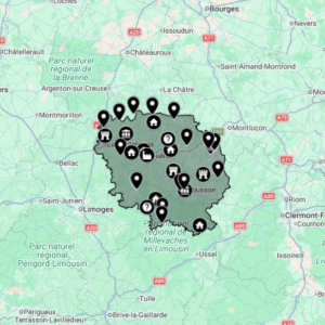 Carte urbex Creuse [23] - Département de France