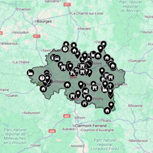 Carte urbex Allier [03] departement