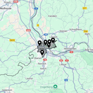 Carte urbex Bâle-Ville contons de Suisse