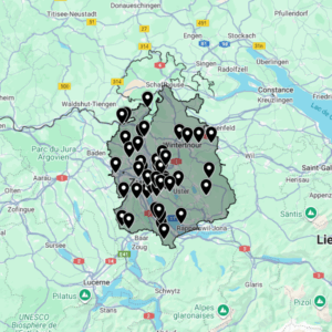 Carte d’exploration urbaine - Zurich (Kanton Zürich) - Canton de Suisse