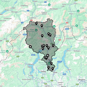 Carte urbex Tessin - Canton de Suisse