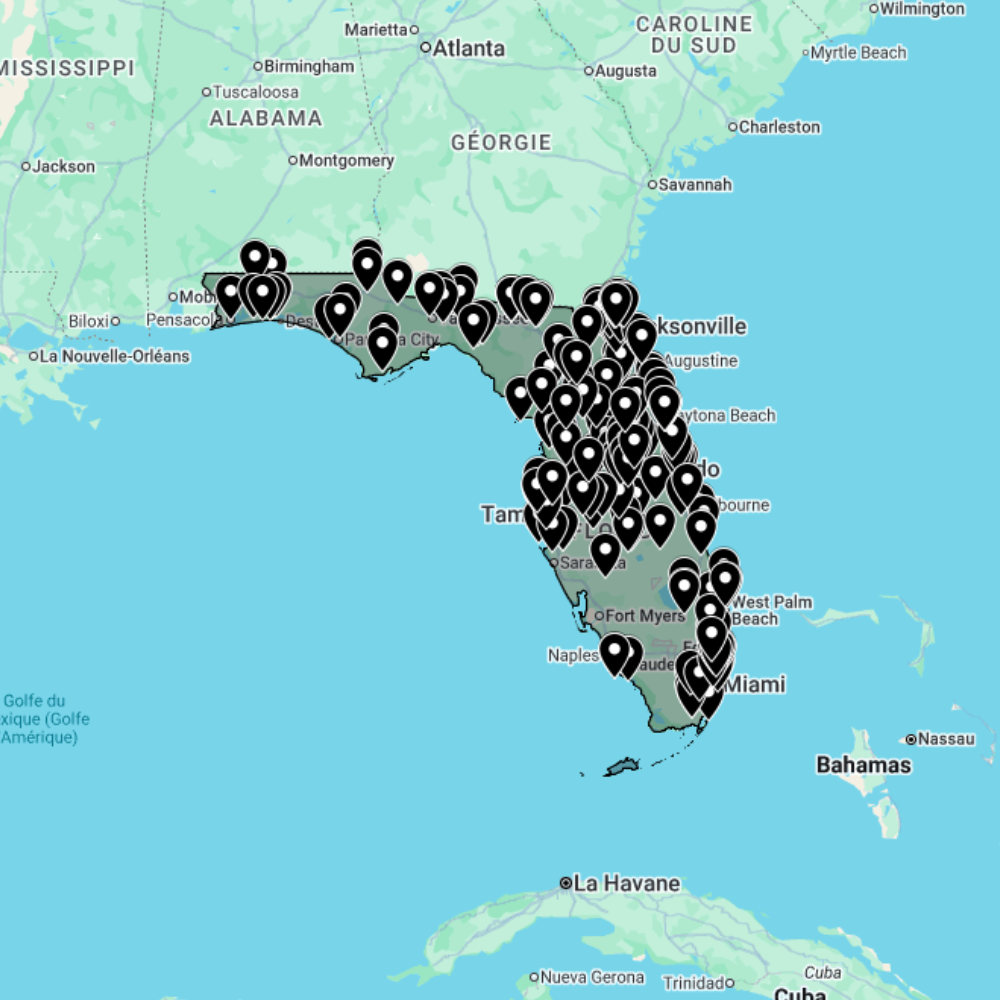 Carte urbex Floride (États-Unis)