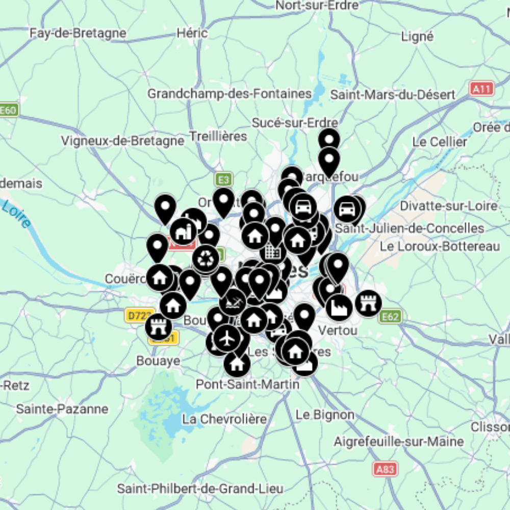 Carte Urbex ville de Nantes - Exploration Urbaine