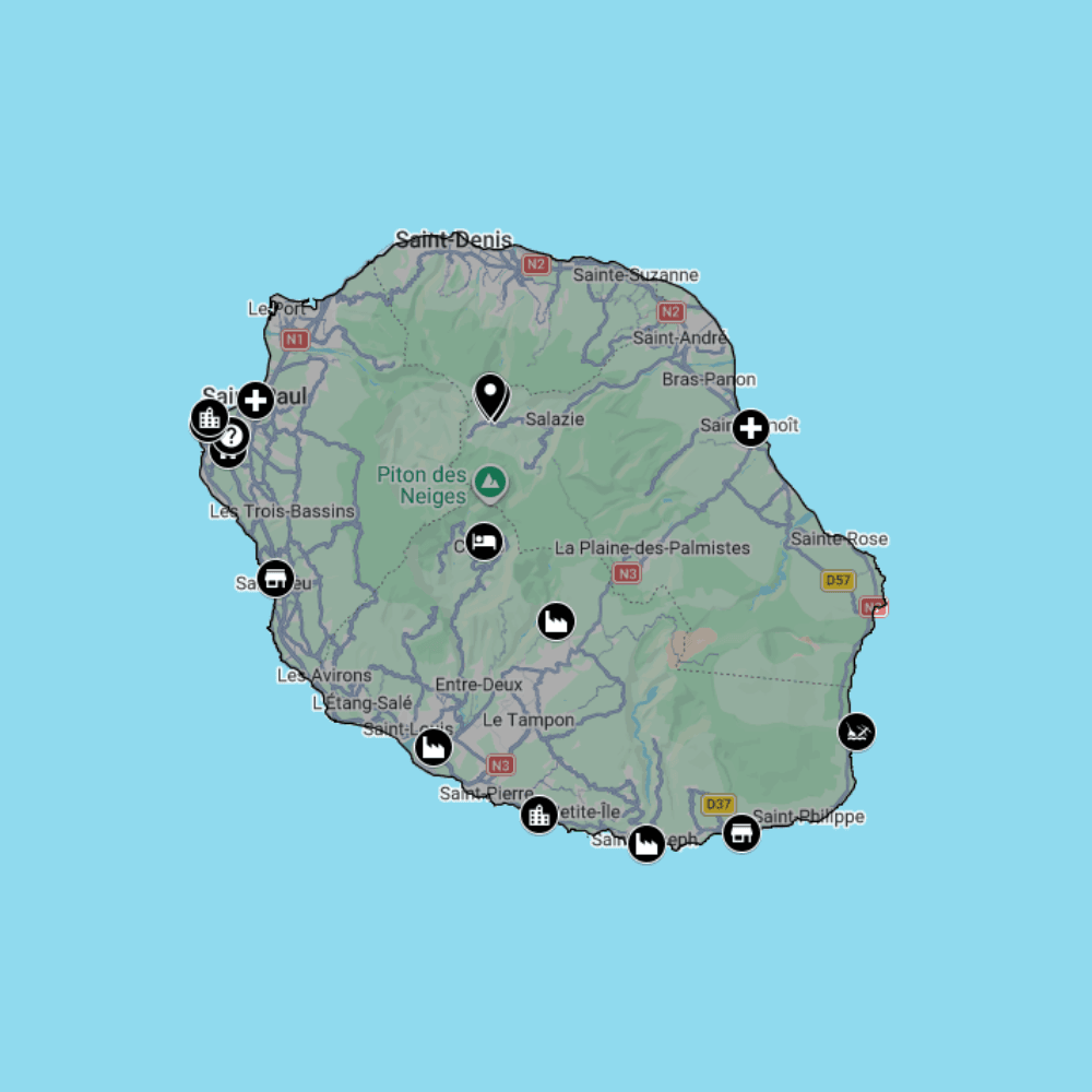 Carte urbex La Réunion (France d'outre-mer)