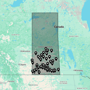 Carte urbex Saskatchewan (Canada)