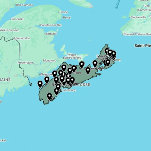 Carte urbex Nova Scotia - Provinces du Canada