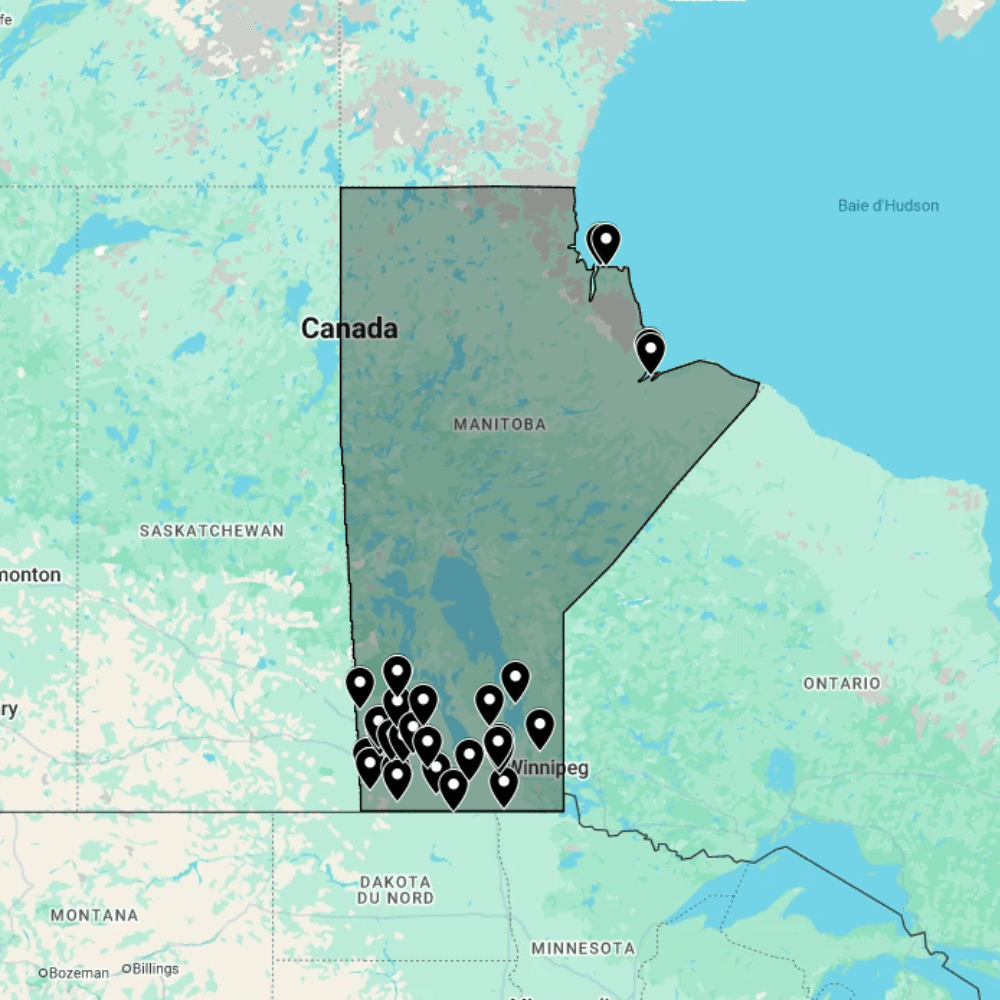 Carte urbex Manitoba – Provinces du Canada