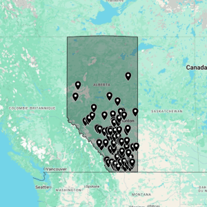 Carte urbex Alberta - Provinces du Canada